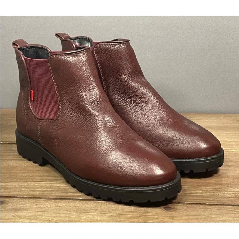 Marc Joseph Women's Red Brown leather booties Sz 6.5
